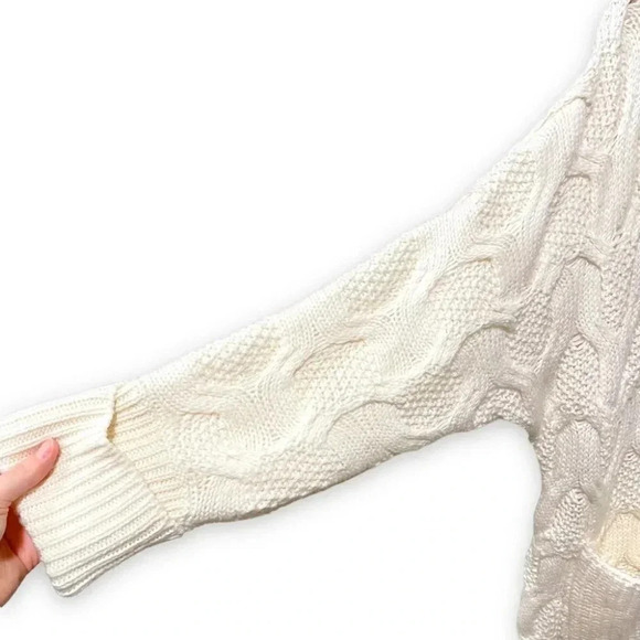 Joie Omeed Porcelaine Wool Alpaca Blend Chunky Cable Knit Oversized Cardigan XS - Picture 8 of 10